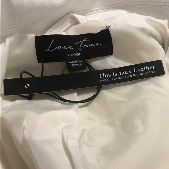 Love Tree White Faux Leather Jacket - Picture 8 of 11